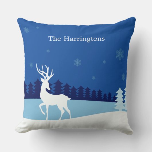 トナカイイラストレーション名前をカスタムする装飾用クッション クッション (正面)