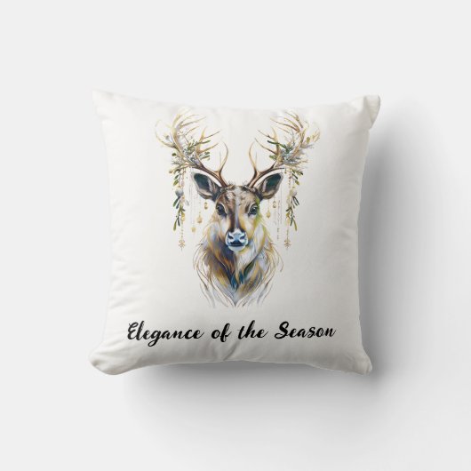 トナカイエレガントの枕シーズンの優雅さ クッション (正面)