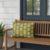 トナカイエレガントの頭のパターン黄金と緑 ランバークッション