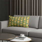 トナカイエレガントの頭のパターン黄金と緑 ランバークッション