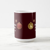 トナカイエレガントアをフィーチャーしたクリスマスオーナメント コーヒーマグカップ (中央)