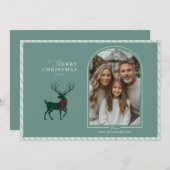 トナカイエレガントアーチフォトクリスマスカード シーズンカード (正面/裏面)