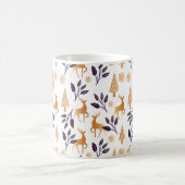 トナカイエレガントア、スノーフレーク、クリスマスパターン コーヒーマグカップ (中央)