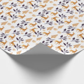 トナカイエレガントア、スノーフレーク、クリスマスパターン ラッピングペーパー (角)