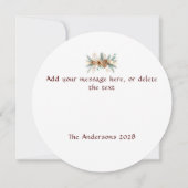 トナカイエレガントカスタマイズ可能ラウンド シーズンカード (裏面)