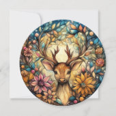 トナカイエレガントカスタマイズ可能ラウンド シーズンカード (正面)