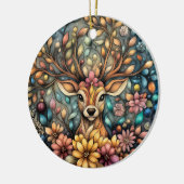 トナカイエレガントクリスマスのカスタマイズ セラミックオーナメント (左)