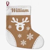 トナカイエレガントクリスマスストッキング ラージクリスマスストッキング (正面)