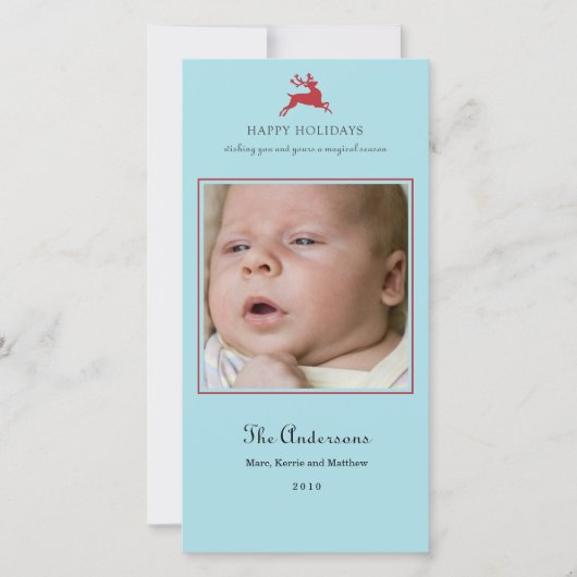 トナカイエレガントクリスマスフォトカード シーズンカード (正面)