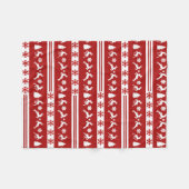 トナカイエレガントズスノーフレークスライン小 フリースブランケット (正面(横))