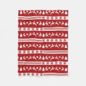 トナカイエレガントズスノーフレークスライン小 フリースブランケット (正面)