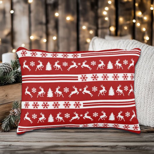 トナカイエレガントズスノーフレークスライン アクセントクッション