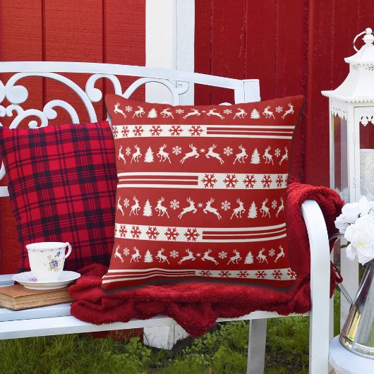 トナカイエレガントズスノーフレークスライン クッション