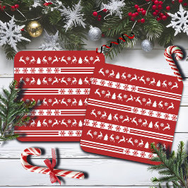 トナカイエレガントズスノーフレークスライン スクエアペーパーコースター