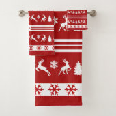 トナカイエレガントズスノーフレークスライン バスタオルセット (インサイチュ)