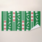 トナカイエレガントズスノーフレークスライン バスタオル (バスタオル)