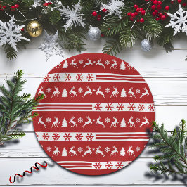 トナカイエレガントズスノーフレークスライン ペーパープレート