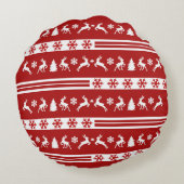 トナカイエレガントズスノーフレークスライン ラウンドクッション (裏面)