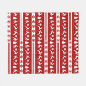 トナカイエレガントズスノーフレークスライン（中） フリースブランケット (正面(横))