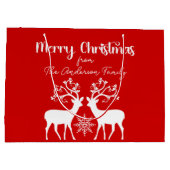 トナカイエレガントズメリークリスマスレッド ラージペーパーバッグ (裏面)