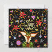 トナカイエレガントフローラのクリスマスウィッシュ シーズンカード (正面)