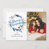 トナカイエレガントフローラクリスマスリースフォトホール シーズンカード (正面)