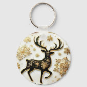 トナカイエレガントークリスマスキーチェーン キーホルダー (裏面)