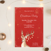 トナカイエレガントークリスマスホリデーレッド 招待状