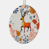 トナカイエレガント紅葉ホリデーギフトデコル セラミックオーナメント (右)