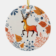 トナカイエレガント紅葉ホリデーギフトデコル