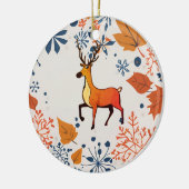 トナカイエレガント紅葉ホリデーギフトデコル セラミックオーナメント (左)