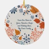 トナカイエレガント紅葉ホリデーギフトデコル セラミックオーナメント (裏面)