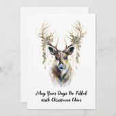 トナカイエレガント、あなたの日はクリスマスの応援を満たした シーズンカード (正面/裏面)