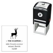 トナカイエレガント〔雄ジカの〕枝角ホリデー差出人住所 セルフインキングスタンプ (インサイチュ)