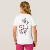 トナカイオーガニックシャツクリスマスガールTシャツ Tシャツ (裏面フル)