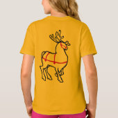 トナカイオーガニックシャツクリスマスガールTシャツ Tシャツ (裏面)