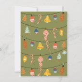 トナカイオーナメント交換クリスマスホリデーパーティー 招待状 (裏面)