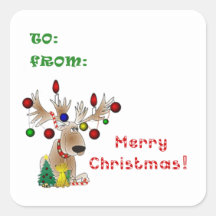 トナカイオーナメント&ライトを〔雄ジカの〕枝角