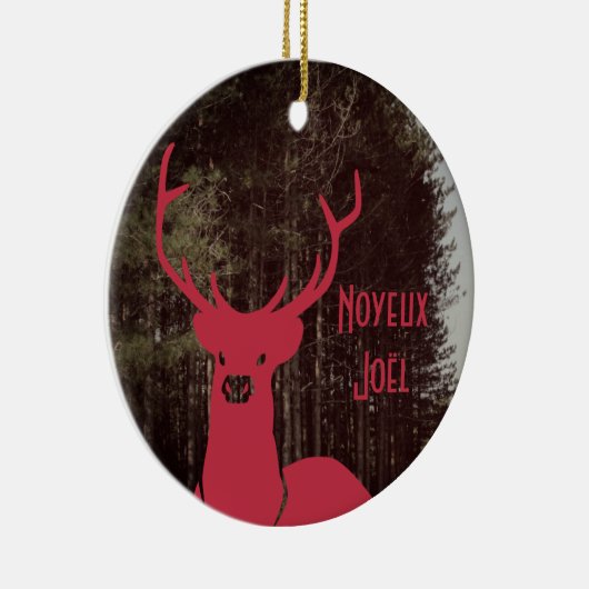 トナカイカスタムクリスマス文字 セラミックオーナメント (右)