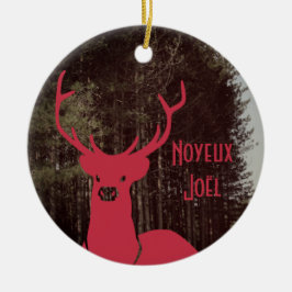 トナカイカスタムクリスマス文字 セラミックオーナメント