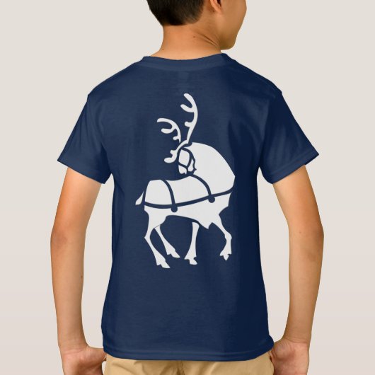 トナカイカスタムシャツのキッズクリスマスススセーター Tシャツ (裏面)