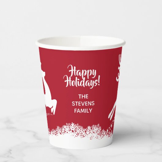 トナカイカスタム文字紙カップ 紙コップ (左)