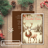 トナカイキスヴィンテージクリスマス シーズンカード
