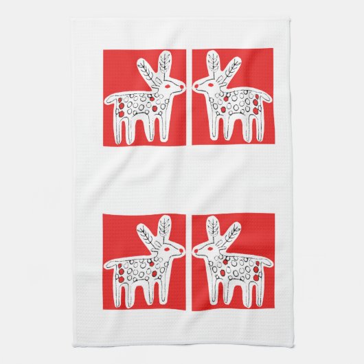 トナカイキス キッチンタオル (縦)