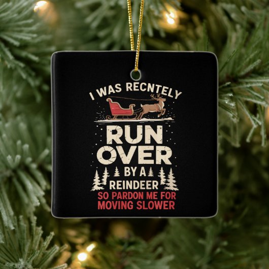 トナカイクリスマスによるクリスマスルーファーおもしろいー セラミックオーナメント (ツリー)