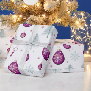 トナカイクリスマスオーナメントスノーフレークスクリスマス ラッピングペーパー