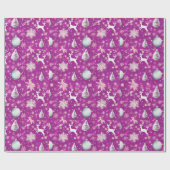 トナカイクリスマスオーナメントスノーフレークスクリスマス ラッピングペーパー (フラット)