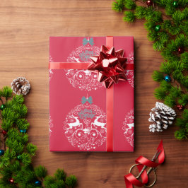 トナカイクリスマスオーナメント包装紙 ラッピングペーパー