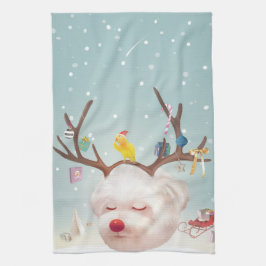 トナカイクリスマスオーナメント キッチンタオル