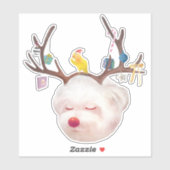 トナカイクリスマスオーナメント シール (シート)